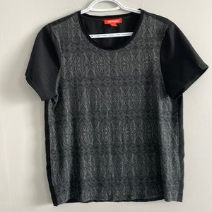Black print short sleeve shirt graphic tshirt